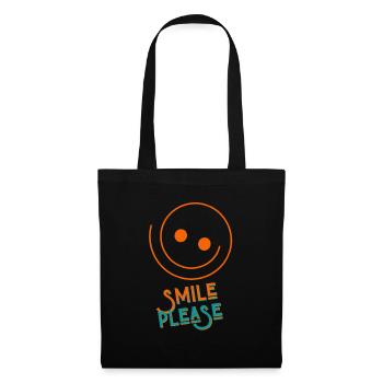 Smiling Face ,Funny T-Shirt,Smile Please - Tote Bag - black - Front