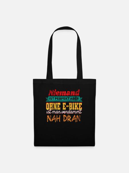 Fahrrad MTB Mountain Biker EBiker Geschenk - Stoffbeutel - Schwarz