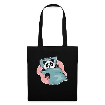 Schlafendes Panda-Design für Pandabär-Fans - Stoffbeutel - Schwarz - Vorne