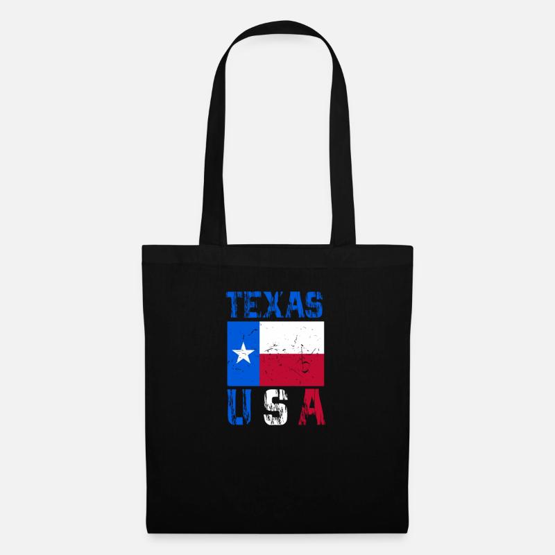 Conception du drapeau du Texas USA pour les fans de Lone Star State - Sac en tissu - noir