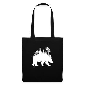 Conception de la forêt Grizzly Bear pour les amoureux de la nature - Sac en tissu - noir - Devant