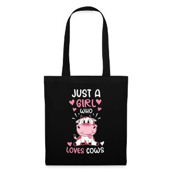 Vache Seulement Une fille, Les vaches Aime Les Fermiers - Sac en tissu - noir - Devant