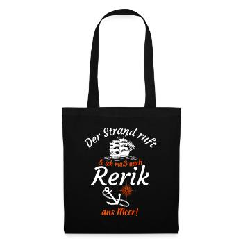 Rerik-Der Strand ruft und ich muss ans Meer -Funny - Stoffbeutel - Schwarz - Vorne