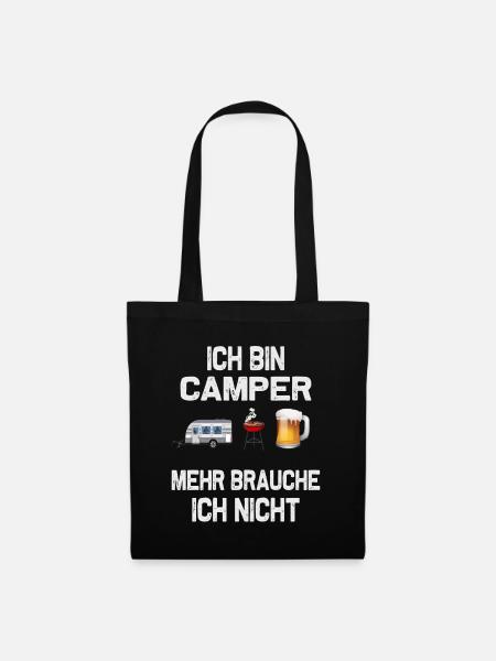 Ich bin Camper, Camping-Design - Stoffbeutel - Schwarz
