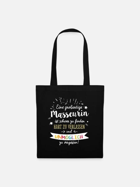 Großartige Masseurin Spruch Abschied Geschenk - Stoffbeutel - Schwarz