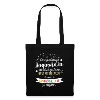 Großartige Logopädin Spruch Abschied Geschenk - Stoffbeutel - Schwarz - Vorne