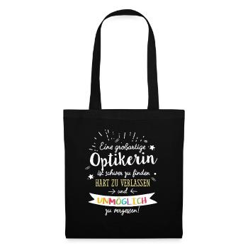 Großartige Optikerin Spruch Abschied Geschenk - Stoffbeutel - Schwarz - Vorne
