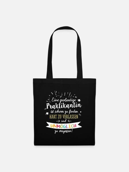Großartige Praktikantin Spruch Abschied Geschenk - Stoffbeutel - Schwarz