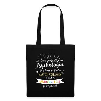 Großartige Psychologin Spruch Abschied Geschenk - Stoffbeutel - Schwarz - Vorne