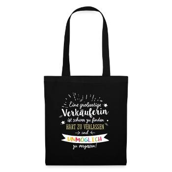 Großartige Verkäuferin Spruch Abschied Geschenk - Stoffbeutel - Schwarz - Vorne
