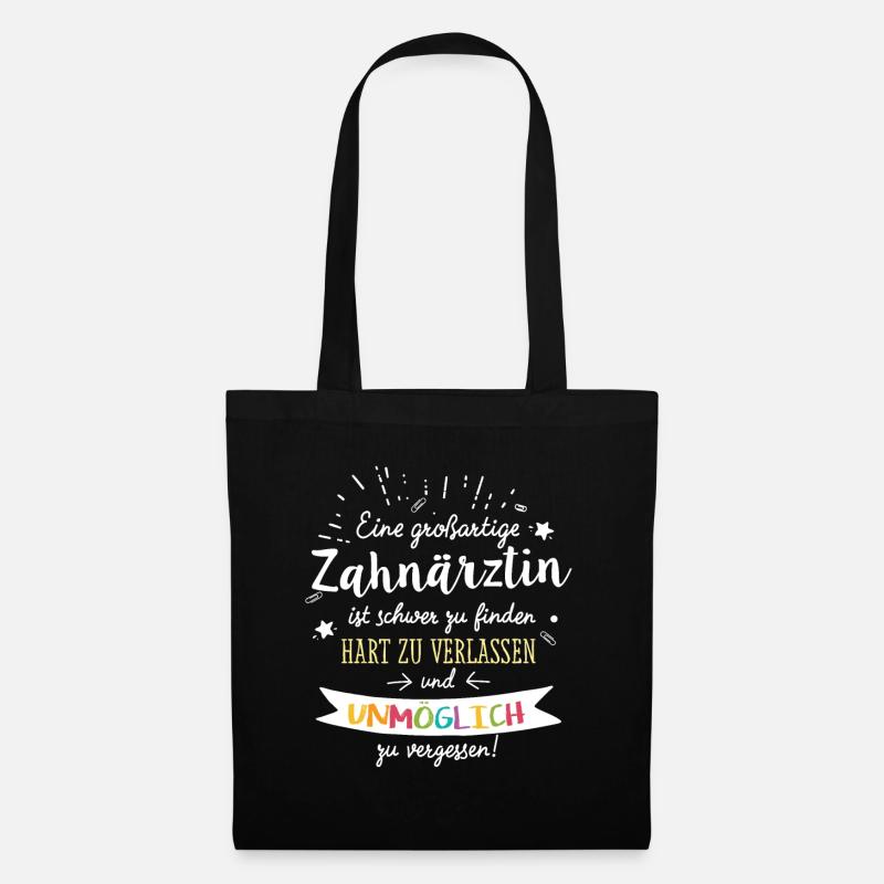 Großartige Zahnärztin Spruch Abschied Geschenk - Stoffbeutel - Schwarz