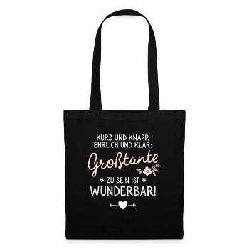 Geschenk Großtante sein ist Wunderbar Spruch - Stoffbeutel - Schwarz - Vorne