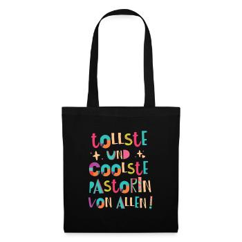 Tollste und Coolste Pastorin Geschenk - Stoffbeutel - Schwarz - Vorne