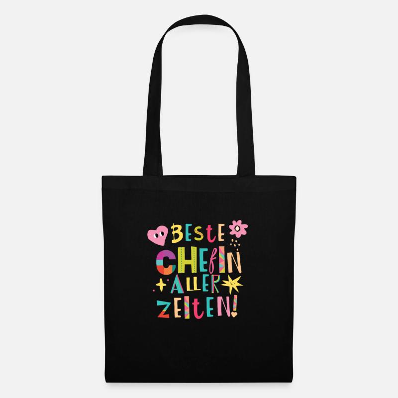 Beste Chefin aller Zeiten Geschenk - Stoffbeutel - Schwarz