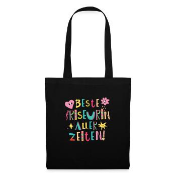 Beste Friseurin aller Zeiten Geschenk - Stoffbeutel - Schwarz - Vorne