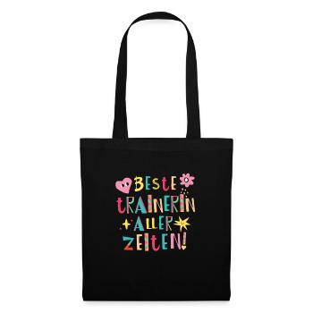 Beste Trainerin aller Zeiten Geschenk - Stoffbeutel - Schwarz - Vorne
