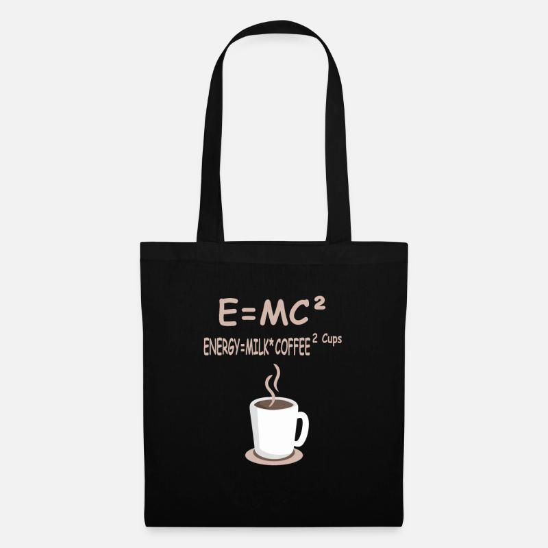 E=MC² Energie = Milchkaffee 2 Tassen - Stoffbeutel - Schwarz