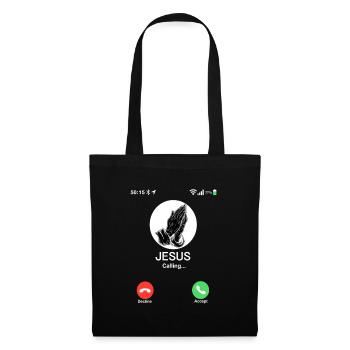 Jesus calls - Christian Jesus mobile phone call - Tote Bag - black - Front