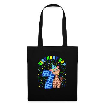 Children's Birthday Boy 7 years old Giraffe - Tote Bag - black - Front