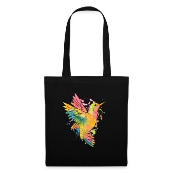 Kolibri Aquarell Bunte Kolibri Kolibri Vogel - Stoffbeutel - Schwarz - Vorne