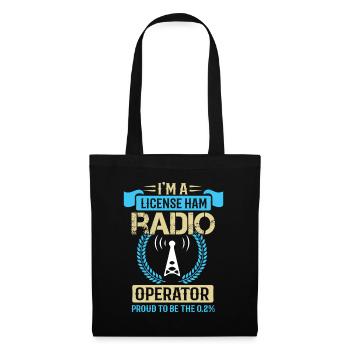 Propriétaire de la licence de radio amateur - Sac en tissu - noir - Devant