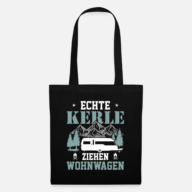 Echte Kerle Ziehen Wohnwagen - (c) - Stoffbeutel - Schwarz
