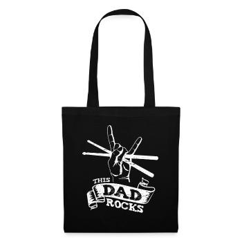 Papa Rocks Drums Père Batteur Musicien - Sac en tissu - noir - Devant