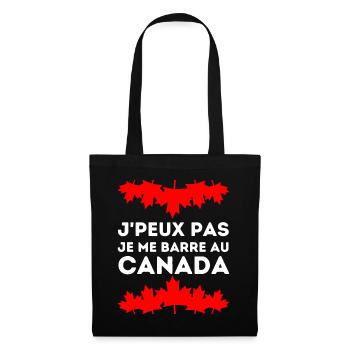 J'peux Pas Je Me Barre Au Canada Feuille D'érable - Sac en tissu - noir - Devant