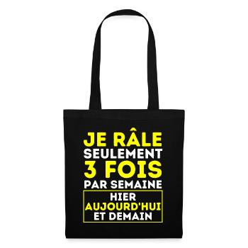 Râleur Humour Homme Femme Râleuse Cadeau Râleurs - Sac en tissu - noir - Devant