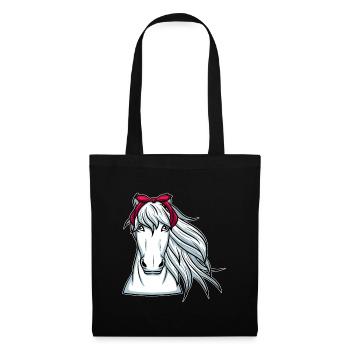 White Horse with Bandana Horses - Tote Bag - black - Front