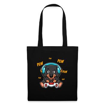 Dachshund Teckel gambles plays video game - Tote Bag - black - Front