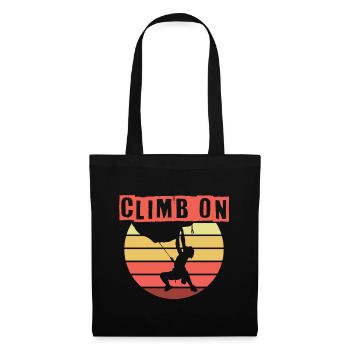 Climb On - Bergsteiger Klettern Bouldering - Stoffbeutel - Schwarz - Vorne