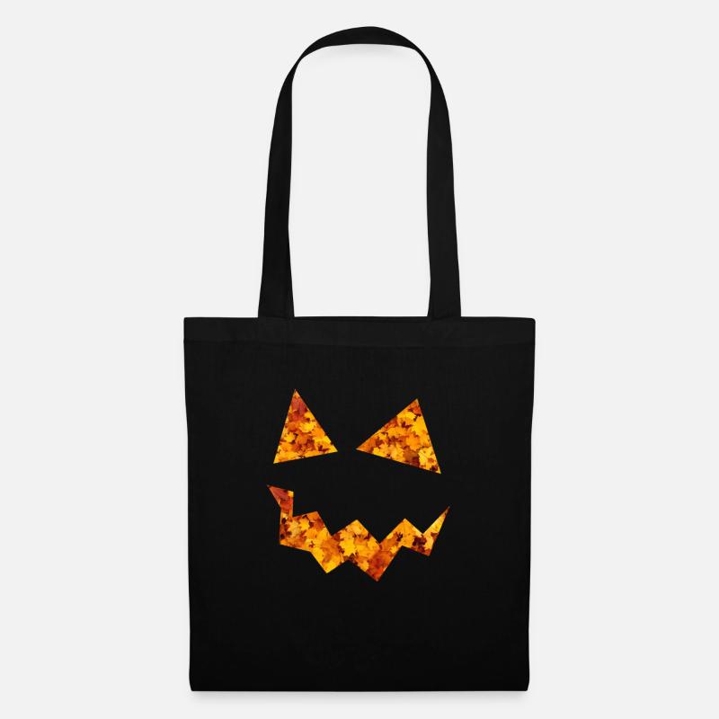 Hallowen Kürbisgrinsen - Stoffbeutel - Schwarz