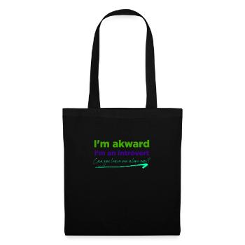 Introvertiertes Design für introvertierte Menschen - Stoffbeutel - Schwarz - Vorne