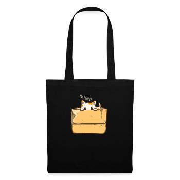 Introvertiertes Katzendesign für introvertierte - Stoffbeutel - Schwarz - Vorne