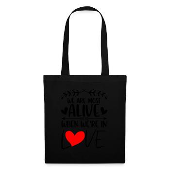 Valentins Tag Beziehung Liebes Spruch - Stoffbeutel - Schwarz - Vorne
