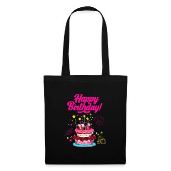 Geburtstag Joyeux anniversaire - Sac en tissu - noir - Devant