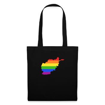 Afghanistan Regenbogenflagge für LGTBQ-Afghanen - Stoffbeutel - Schwarz - Vorne
