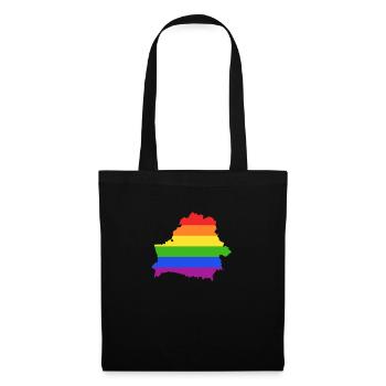 Belarus Regenbogenflagge für LGTBQ-Belarusianer - Stoffbeutel - Schwarz - Vorne
