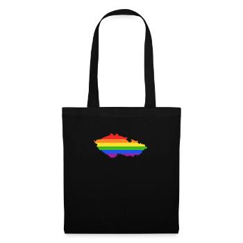 Tschechische Republik Regenbogen für LGTB-Tscheche - Stoffbeutel - Schwarz - Vorne