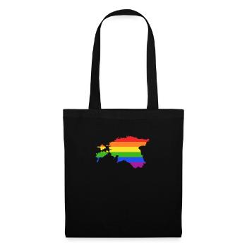 Estland Regenbogenflagge für stolze LGTBQ-Esten - Stoffbeutel - Schwarz - Vorne