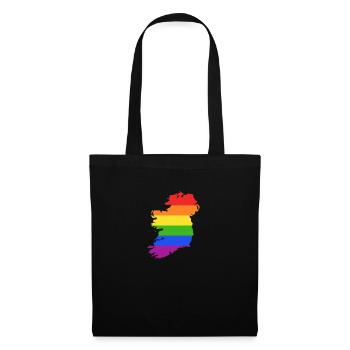 Irland Regenbogenflagge für stolze LGTBQ-Iren - Stoffbeutel - Schwarz - Vorne