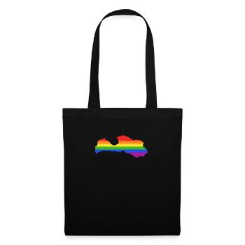 Lettland Regenbogenflagge für stolze LGTBQ Letten - Stoffbeutel - Schwarz - Vorne