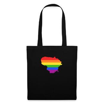 Litauen Regenbogenflagge für stolze LGTBQ Litauer - Stoffbeutel - Schwarz - Vorne
