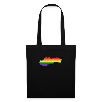 Slowakei Regenbogenflagge für stolze LGTB-Slowaken - Stoffbeutel - Schwarz - Vorne
