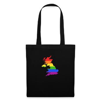 Vereinigtes Königreich Regenbogen für LGTBQ Briten - Stoffbeutel - Schwarz - Vorne