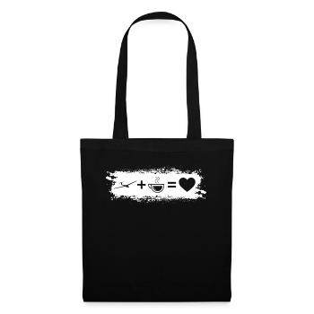 Grunge Rectangle - Heart - Coffee - Glider - - Tote Bag - black - Front
