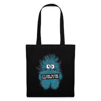 Funny quote Hedgehog, its fine im fine - Tote Bag - black - Front
