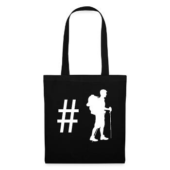 Hashtag - Wandern - - Stoffbeutel - Schwarz - Vorne