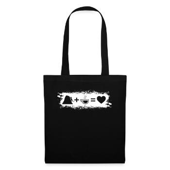 Grunge Rectangle - Heart - Coffee - Climbing - Female - Tote Bag - black - Front